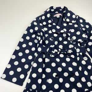 Girls Biscotti, navy & white lightweight trench coat, EUC, size 5,  