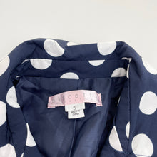 Load image into Gallery viewer, Girls Biscotti, navy &amp; white lightweight trench coat, EUC, size 5,  