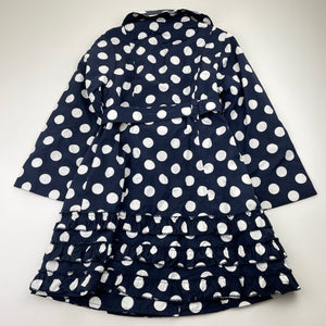 Girls Biscotti, navy & white lightweight trench coat, EUC, size 5,  