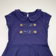 Load image into Gallery viewer, Girls Little Leona, navy stretchy short sleeve dress, EUC, size 5, L: 56cm