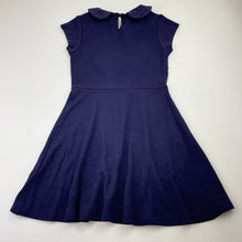 Load image into Gallery viewer, Girls Little Leona, navy stretchy short sleeve dress, EUC, size 5, L: 56cm