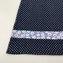 Load image into Gallery viewer, Girls Oobi, navy &amp; white spot woven dress, GUC, size 6, L: 59cm