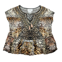 Load image into Gallery viewer, Girls Camilla, embellished lightweight leopard-print top, EUC, size 8,  