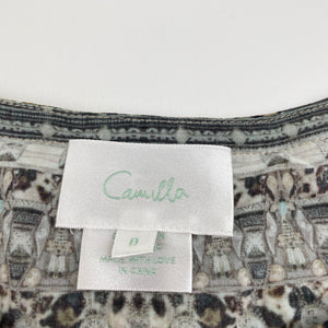 Girls Camilla, embellished lightweight leopard-print top, EUC, size 8,  