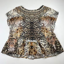 Load image into Gallery viewer, Girls Camilla, embellished lightweight leopard-print top, EUC, size 8,  