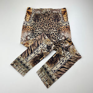 Girls Camilla, embellished lightweight leopard-print leggings, inside leg: 49cm, EUC, size 8,  