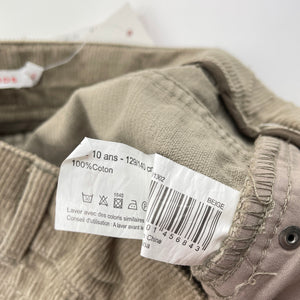 Unisex MONOPRIX Kids, corduroy cotton pants, adjustable, inside leg: 62cm, NEW, size 10,  
