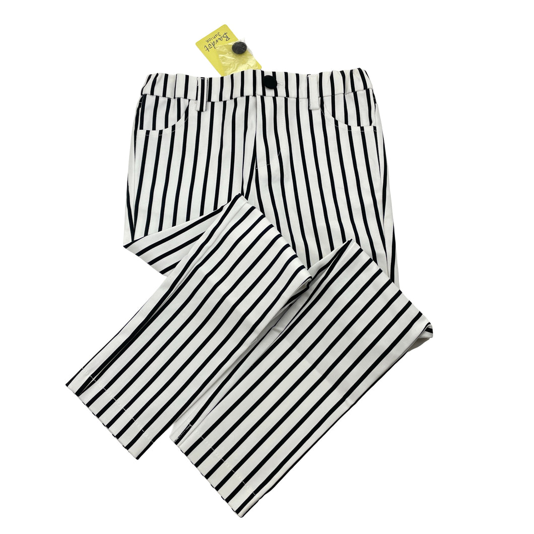 Girls Bardot Junior, black & white stripe pants, adjustable, inside leg: 44cm, NEW, size 5,  
