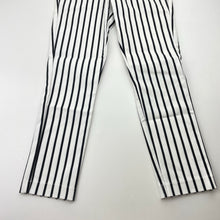 Load image into Gallery viewer, Girls Bardot Junior, black &amp; white stripe pants, adjustable, inside leg: 44cm, NEW, size 5,  
