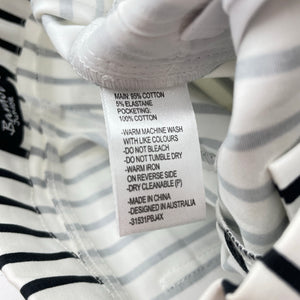 Girls Bardot Junior, black & white stripe pants, adjustable, inside leg: 44cm, NEW, size 5,  
