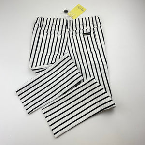 Girls Bardot Junior, black & white stripe pants, adjustable, inside leg: 44cm, NEW, size 5,  