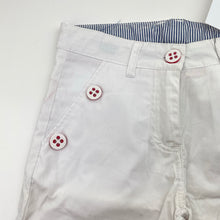 Load image into Gallery viewer, Girls white, stretch cotton shorts, adjustable, NEW, size 6,  