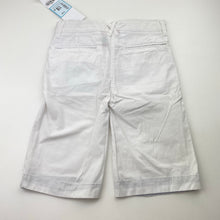 Load image into Gallery viewer, Girls white, stretch cotton shorts, adjustable, NEW, size 6,  