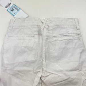 Girls white, stretch cotton shorts, adjustable, NEW, size 6,  