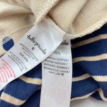 Load image into Gallery viewer, Girls Tutto Piccolo, navy &amp; sand cotton summer dress, NEW, size 6, L: 57cm