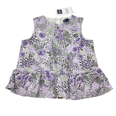 Girls GAP, lined floral cotton summer top, NEW, size 2,  