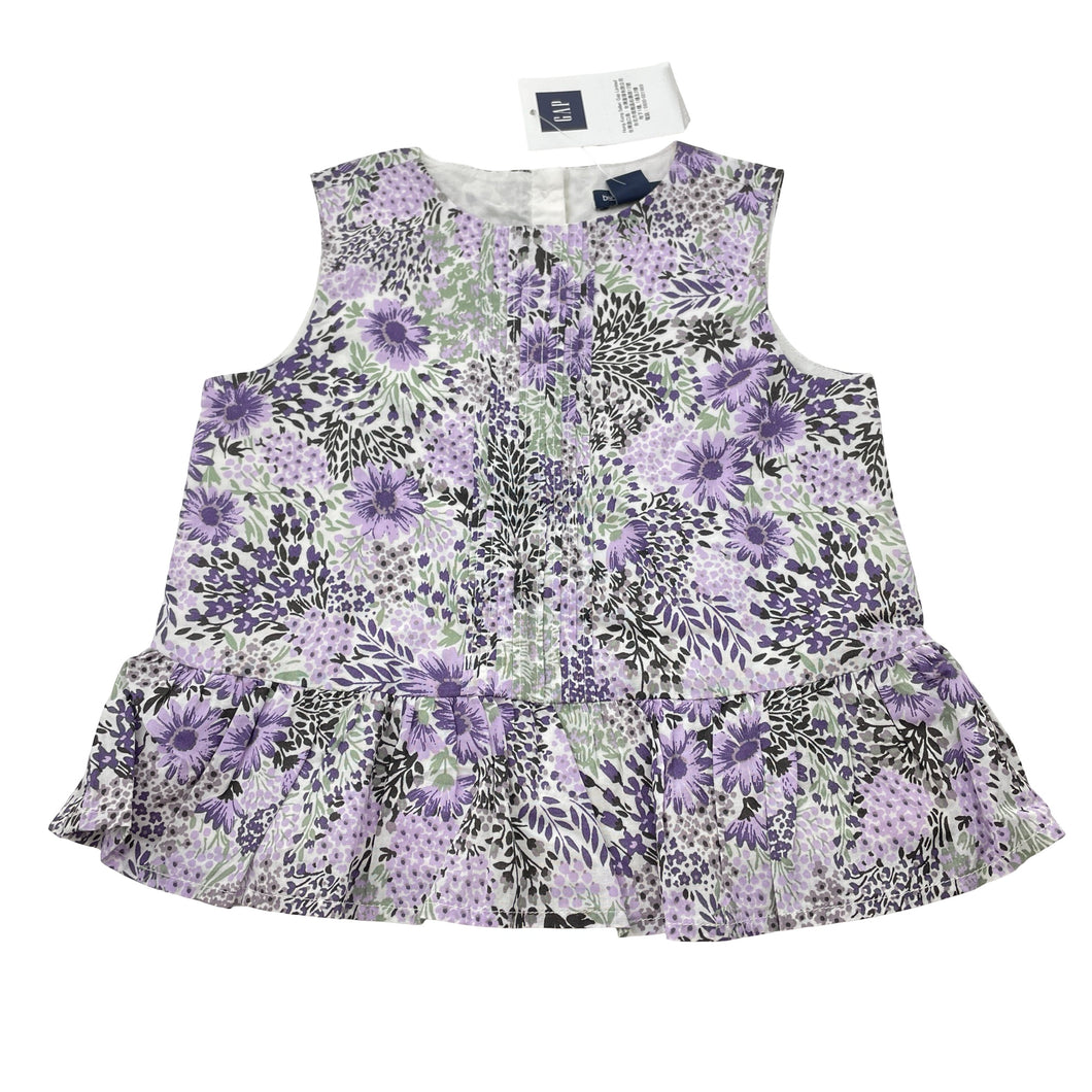 Girls GAP, lined floral cotton summer top, NEW, size 2,  