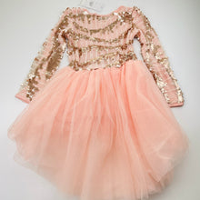 Load image into Gallery viewer, Girls Alyssia Couture, lined tulle, lace &amp; sequin party dress, NEW, size 6, L: 50cm at front