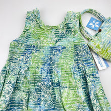 Load image into Gallery viewer, Girls Blue Ginger, floral cotton summer dress &amp; matching bag, NEW, size 8, L: 78cm