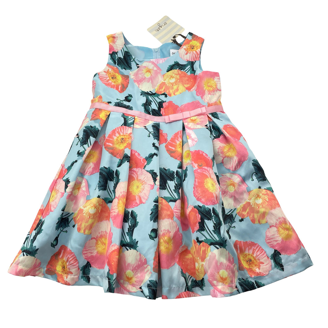 Girls Origami, lined floral party dress, NEW, size 2, L: 51cm
