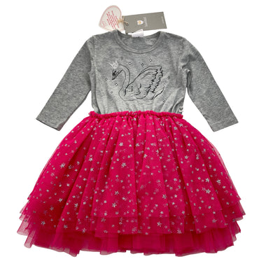 Girls Hootkid, tulle & glitter tutu party dress, swan, NEW, size 1, L: 49cm