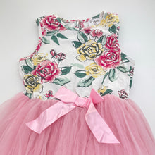 Load image into Gallery viewer, Girls Origami, cotton lined tulle &amp; floral party dress, GUC, size 5, L: 58cm