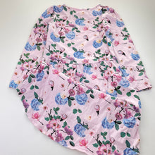 Load image into Gallery viewer, Girls Milky, floral stretch cotton long sleeve dress, EUC, size 10, L: 66cm