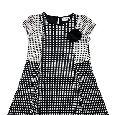 Girls Origami, black & white party dress, EUC, size 7, L: 65cm