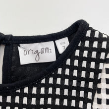 Load image into Gallery viewer, Girls Origami, black &amp; white party dress, EUC, size 7, L: 65cm
