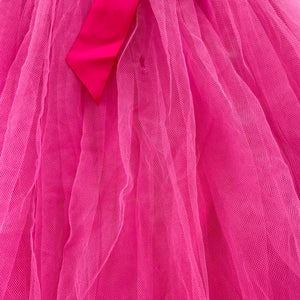 Girls Origami, tulle & floral party dress *small holes in tulle*, FUC, size 7, L: 62cm