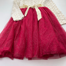 Load image into Gallery viewer, Girls Origami, red tulle &amp; gold glitter party / formal dress, NEW, size 8, L: 68cm