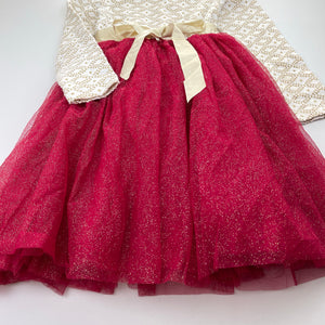 Girls Origami, red tulle & gold glitter party / formal dress, NEW, size 8, L: 68cm