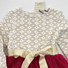 Load image into Gallery viewer, Girls Origami, red tulle &amp; gold glitter party / formal dress, NEW, size 8, L: 68cm