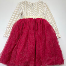 Load image into Gallery viewer, Girls Origami, red tulle &amp; gold glitter party / formal dress, NEW, size 8, L: 68cm