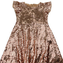 Load image into Gallery viewer, Girls Origami, rose gold sequin party dress, EUC, size 8, L: 73cm