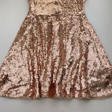 Load image into Gallery viewer, Girls Origami, rose gold sequin party dress, EUC, size 8, L: 73cm