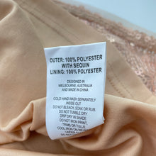 Load image into Gallery viewer, Girls Origami, rose gold sequin party dress, EUC, size 8, L: 73cm