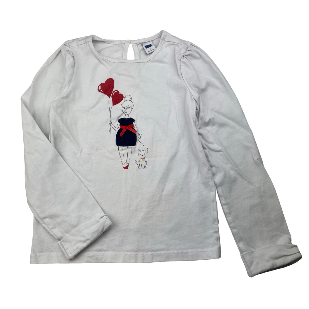 Girls JANIE AND JACK, cotton long sleeve tee / top, FUC, size 6,  