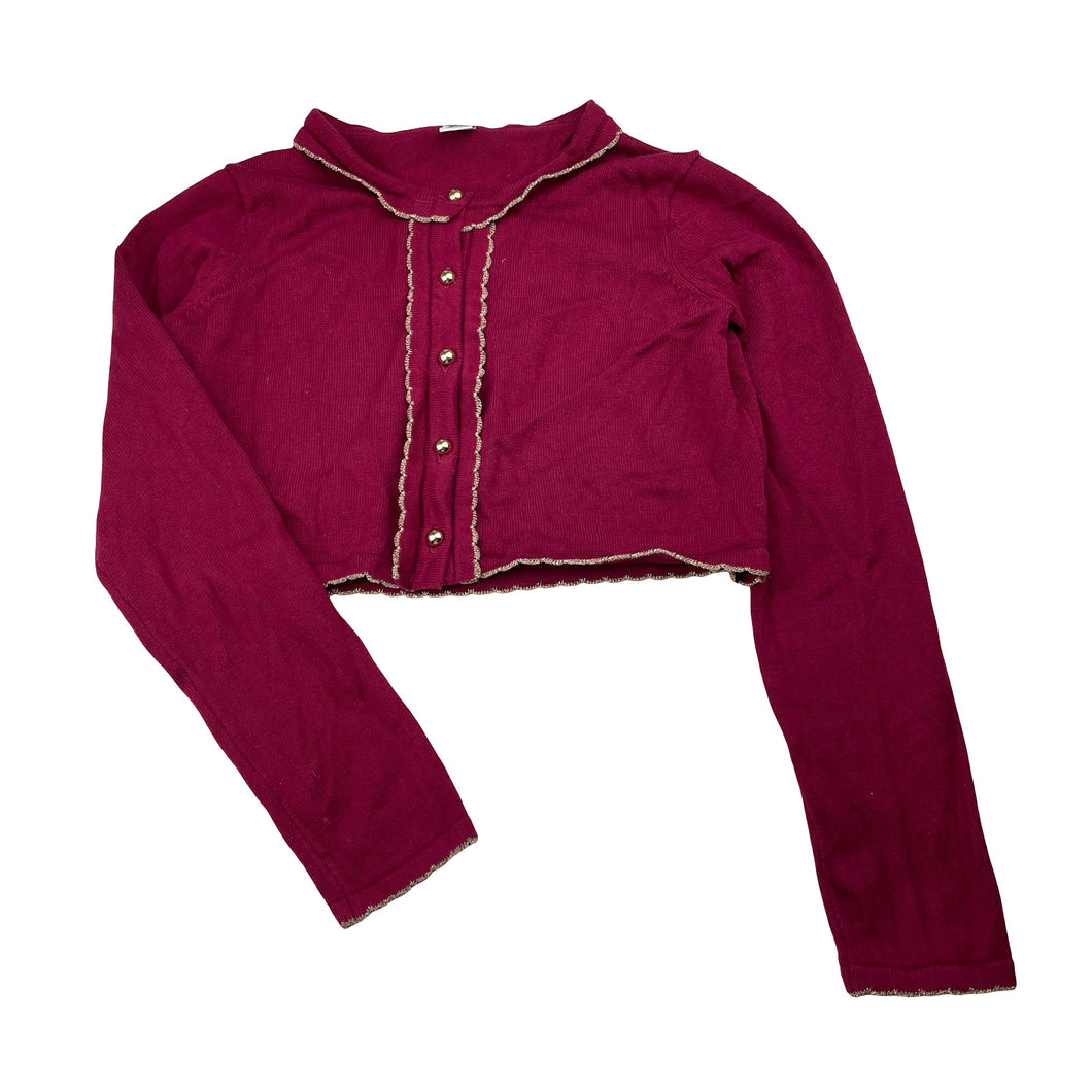Girls JANIE AND JACK, knitted cotton cropped cardigan, EUC, size 8,  