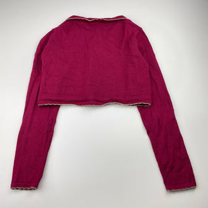 Girls JANIE AND JACK, knitted cotton cropped cardigan, EUC, size 8,  