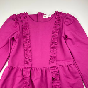 Girls Milkshake, long sleeve ruffle dress, EUC, size 8, L: 65cm