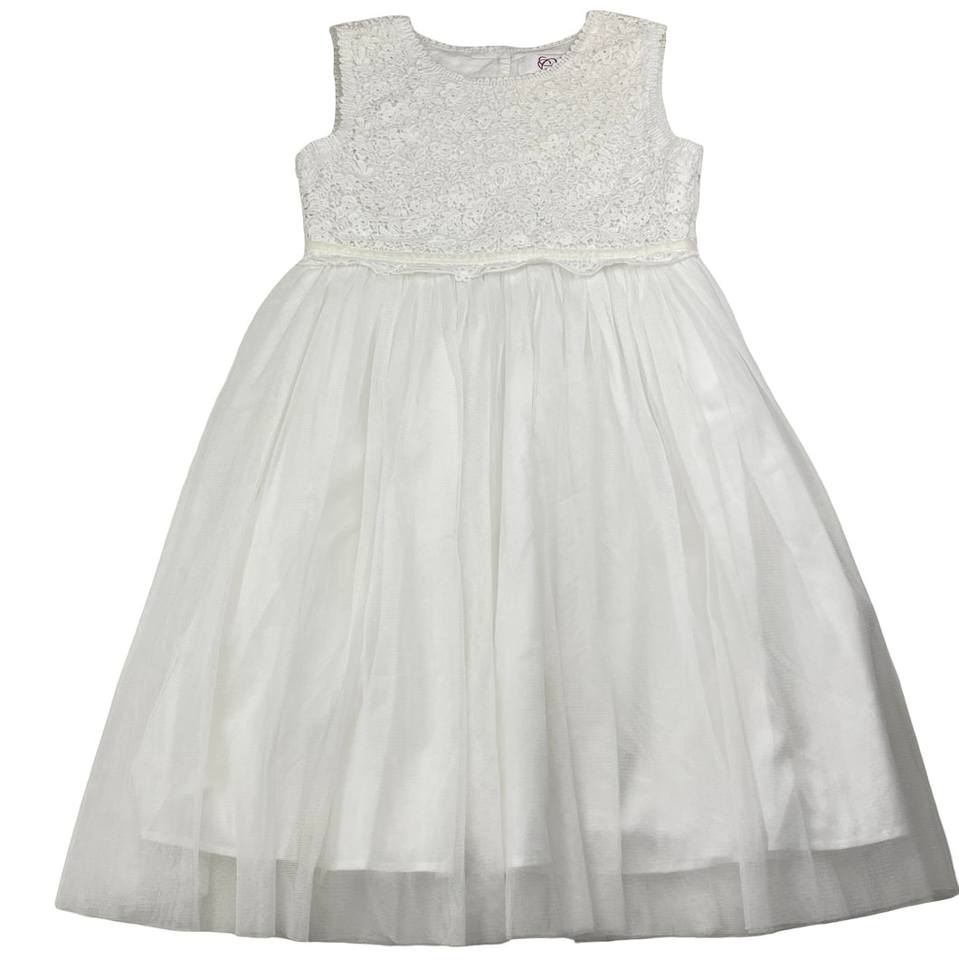 Girls Sophia by Minihaha, cotton-lined tulle & lace party / formal dress, EUC, size 6, L: 66cm