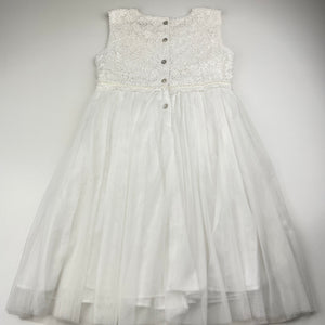Girls Sophia by Minihaha, cotton-lined tulle & lace party / formal dress, EUC, size 6, L: 66cm