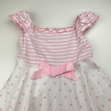 Load image into Gallery viewer, Girls Origami, pink &amp; white cotton party dress, GUC, size 5, L: 56cm