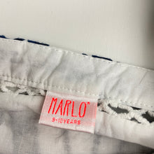 Load image into Gallery viewer, Girls Marlo, cotton-lined navy &amp; white embroidered dress, GUC, size 9-10, L: 64cm