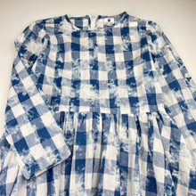 Load image into Gallery viewer, Girls Hoottween, blue check cotton long sleeve dress, EUC, size 10, L: 69cm