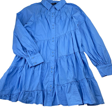 Girls Bardot Junior, lightweight cotton shirt dress, EUC, size 10, L: 65cm
