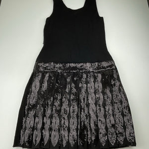 Girls POLO RALPH LAUREN, wool blend knit / box pleat sequin party dress, size S/M, armpit to armpit: 31cm across unstretched, waist: 35cm across, EUC, size 8-10, L: 73cm