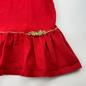 Girls RALPH LAUREN, red polo dress, gold trim, GUC, size 6, L: 55cm