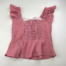 Load image into Gallery viewer, Girls Bardot Junior, lightweight red check summer top, EUC, size 7,  
